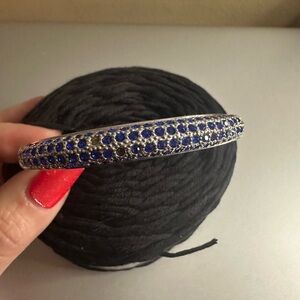 Blue and Silver Rhinestone Bangle